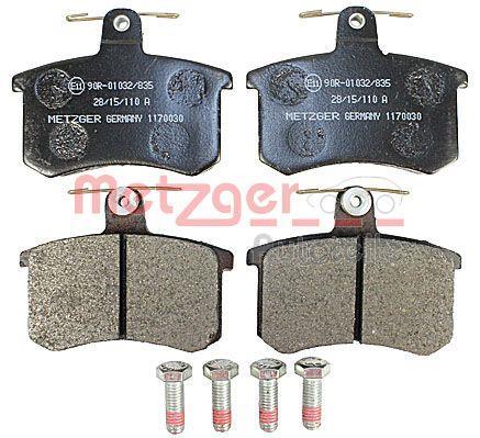 Jeu de 4 plaquettes de frein METZGER ref. 1170030